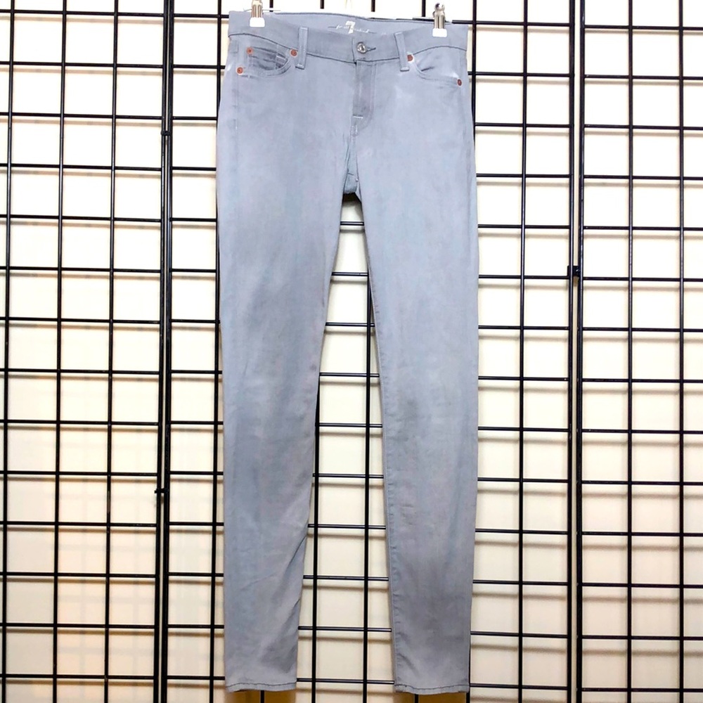 *3/$15 7 for All Mankind Lt. Grey Stretch “The Skinny” Jeans Sz 26
